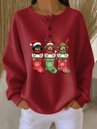 Nora | Vintage Christmas Sweater with Dog Motif