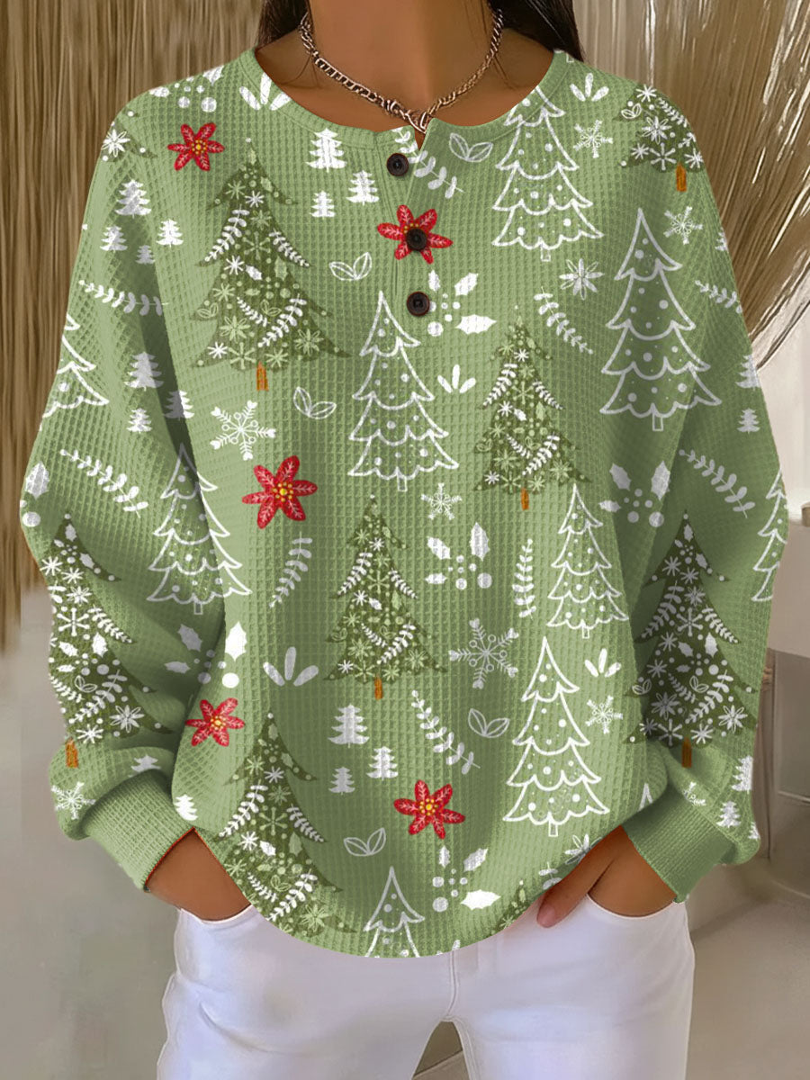 Émilie | Sweater with Christmas Tree Motif