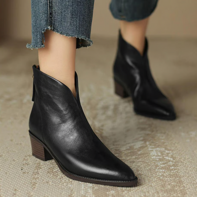 Lucille - Luxury ankle boots with a low heel
