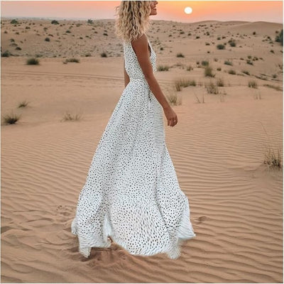 Ismena | Boho Polka Dot Maxi Dress
