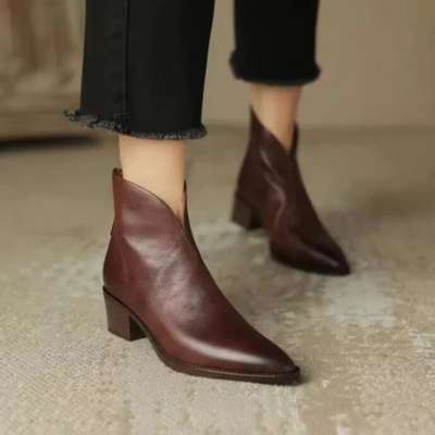 Lucille - Luxury ankle boots with a low heel