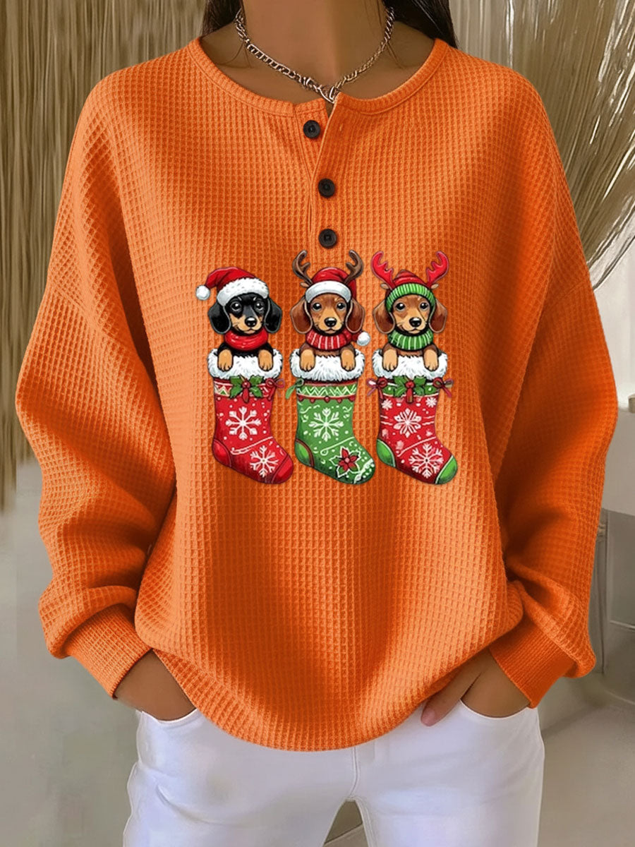 Nora | Vintage Christmas Sweater with Dog Motif