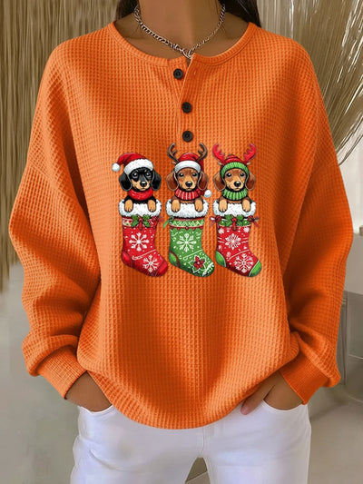 Nora | Vintage Christmas Sweater with Dog Motif