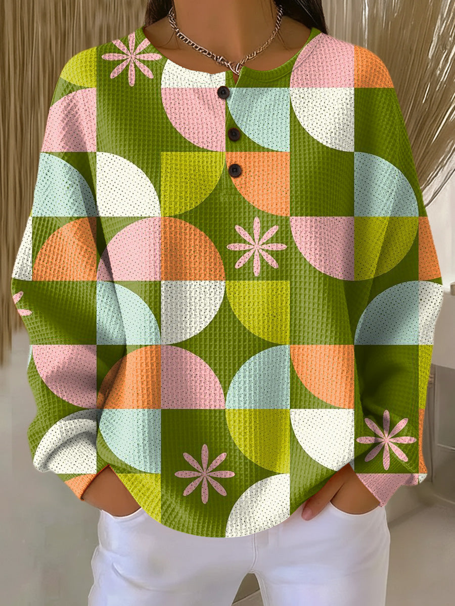 Isabelle | Sweater with Abstract Checkered Pattern