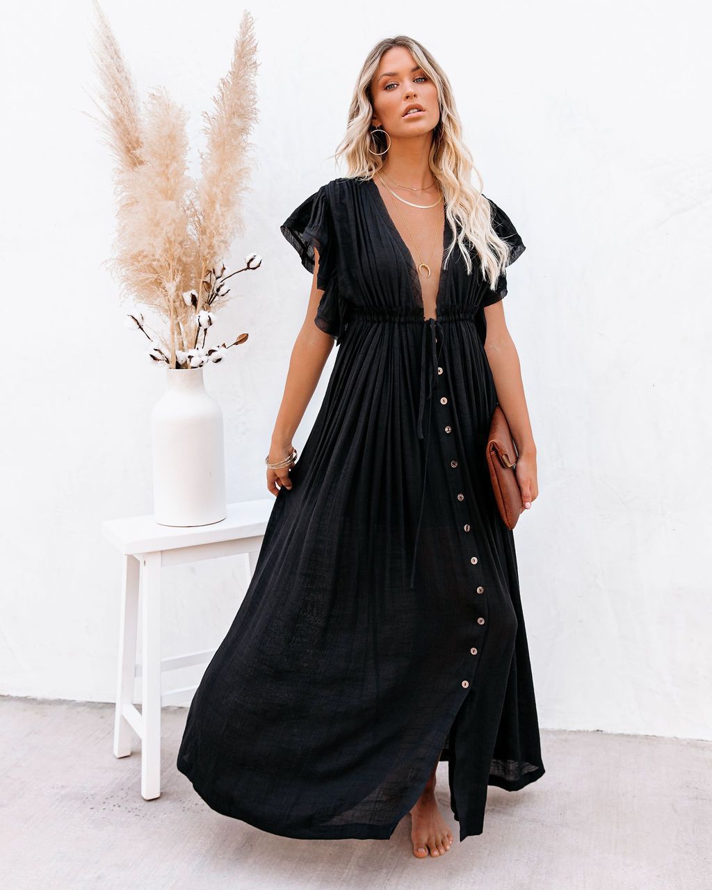 Audra | Boho V-Neck Kimono Beach Cover-Up Dress