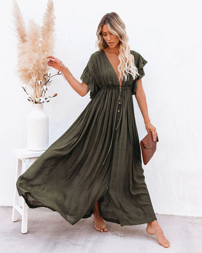 Audra | Boho V-Neck Kimono Beach Cover-Up Dress