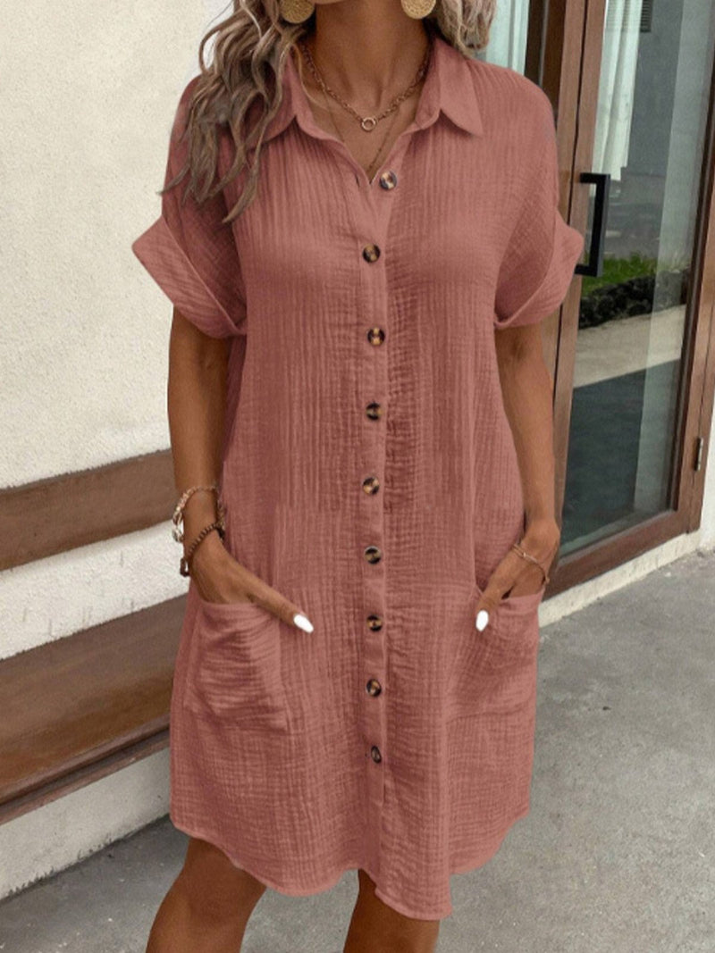 Hailey | Women’s Retro Cotton Linen Shirt Dress