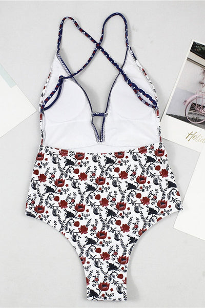 Dyani - PRINT SWIMSUIT WITH V-NECK DESIGN