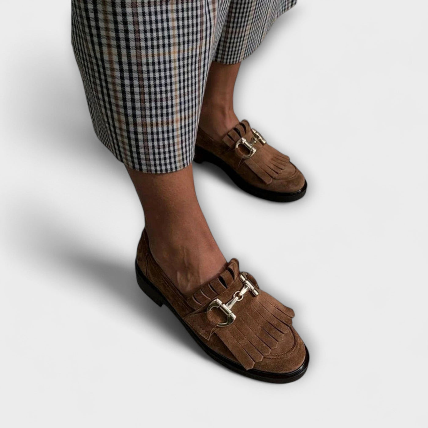 Fleur – Brown Suede Loafer with Round Toe